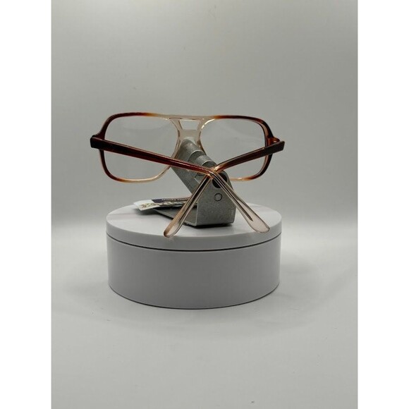 True Vintage Eyeglasses NOS Double Bar Style Brown Fade Frame - Picture 4 of 7